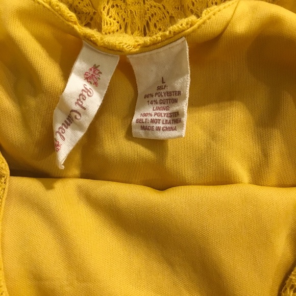 Red Camel Mustard Dress L jr. FREE SHIP - Picture 4 of 4